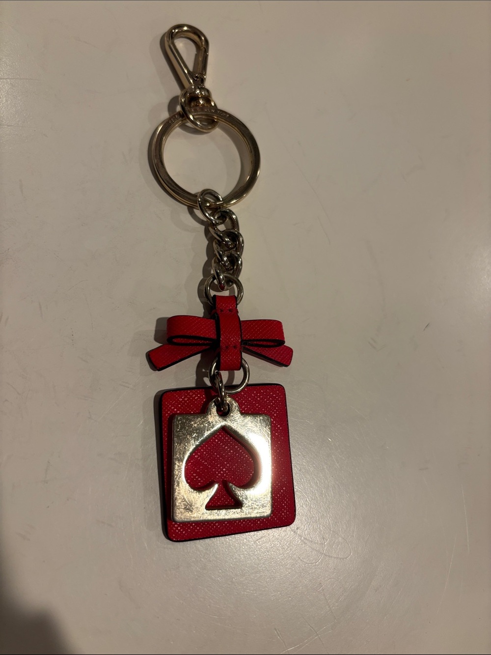 kate spade Red Spade Bow Keychain Charm